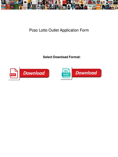 Get the free pcso application form for lotto outlet .